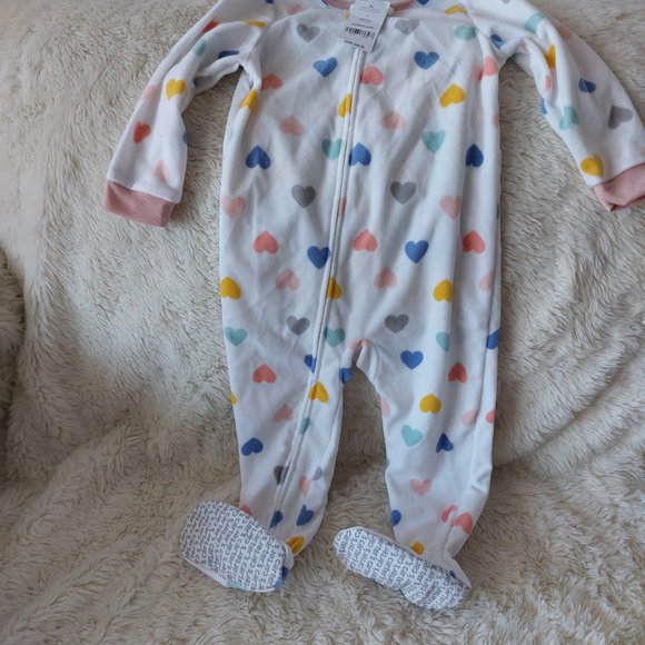 3/$25 Carter Hearts Footie Pajamas - Picture 6 of 7